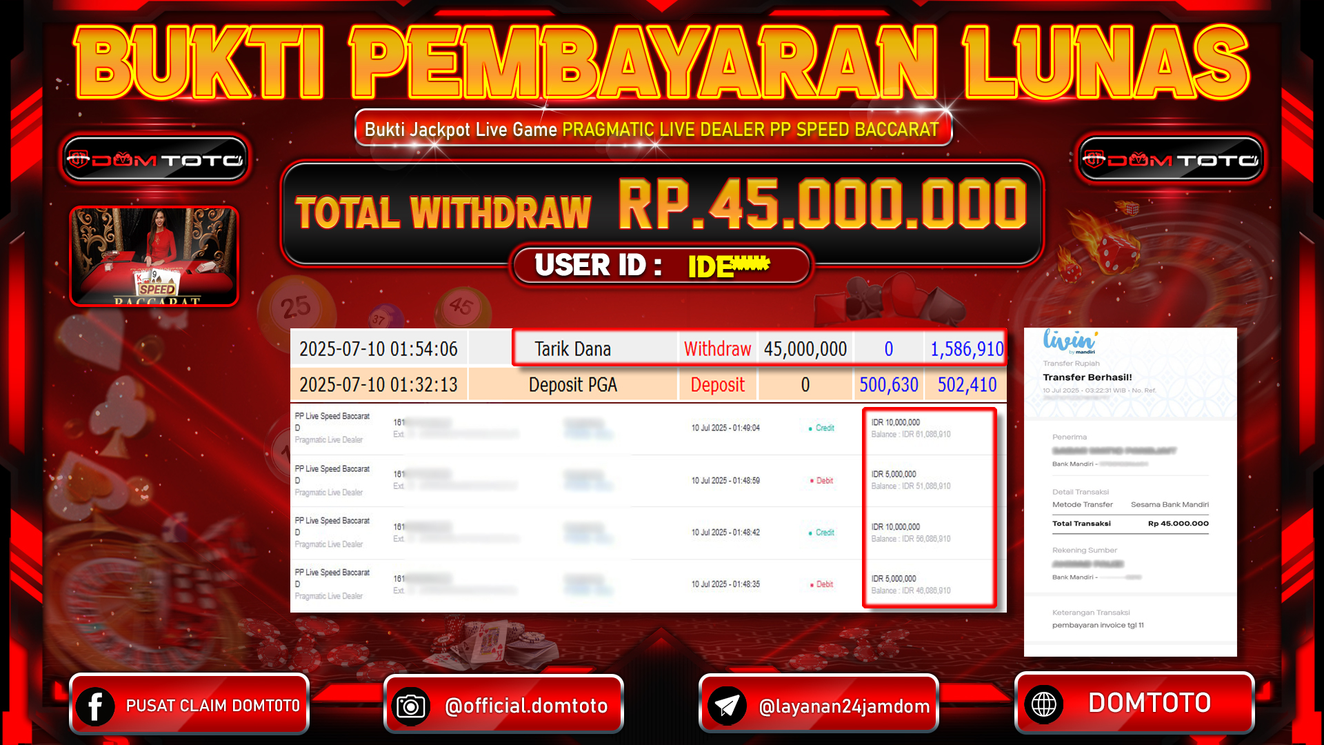 JACKPOT LIVEGAMES PP SPEED BACCARAT  10 JULI 2025